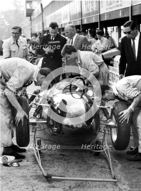 1961 Ferguson P99, Stirling Moss in pits . Creator: Unknown.