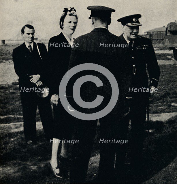 'Inspecting R.A.F. Establishment', 1940s, (1945). Creator: Unknown.