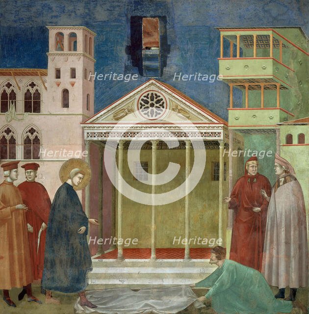 Homage of a Simple Man (from Legend of Saint Francis), 1295-1300. Creator: Giotto di Bondone (1266-1377).