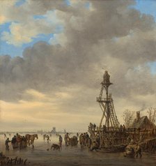 Ice Scene near a Wooden Observation Tower, 1646. Creator: Jan van Goyen.