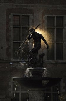 Neptune's Fountain by Abraham van den Block and Piotr Husen, Gdansk, Poland, 2015. Creator: Unknown.