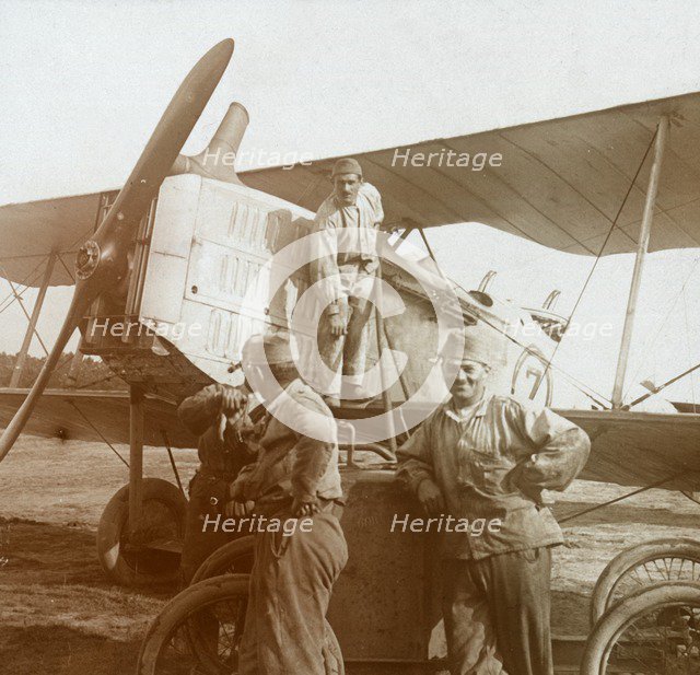Refuelling biplane, c1914-c1918. Artist: Unknown.