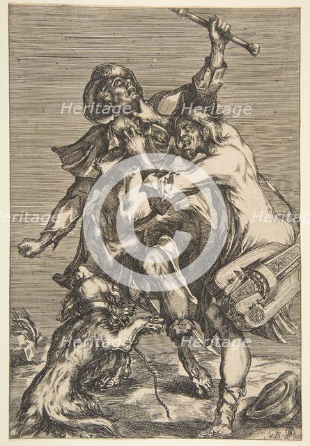 Two Fighting Beggars, 1612-16. Creator: Jacques Bellange.