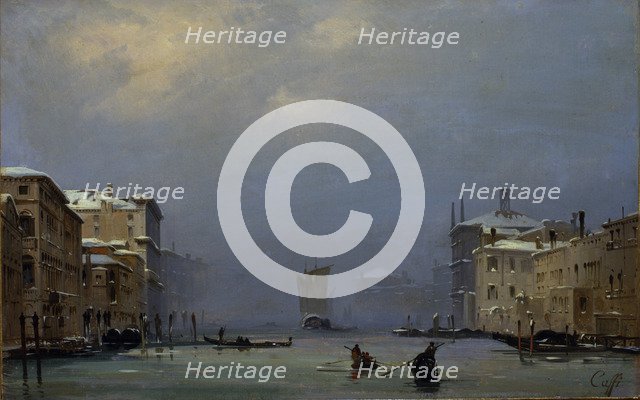 Snow and fog on the Grand canal, c. 1840.