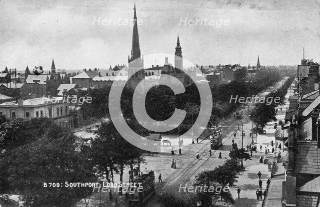 Lord Street, Southport, Lancashire, c1900s(?). Artist: Unknown