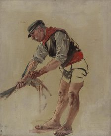 Fisherman's exercise for a painting called The Coast of Corsica, 1886. Creator: Aukusti Uotila.