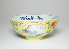 Bowl with Six Goats, Qing dynasty (1644-1911), Daoquang reign mark and period (1821-1850). Creator: Unknown.