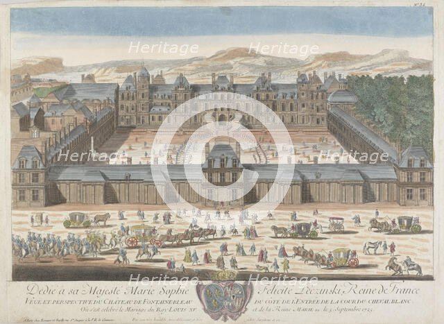 View of the Palace of Fontainebleau, 1725. Creator: Aveline, Antoine (1691-1743).