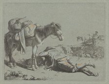 Shepherd in Repose near a Pack Horse, c. 1762. Creator: Francesco Londonio.