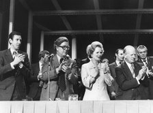 Margaret Thatcher leads the standing ovation for a young William Hague, 12th October 1977. Artist: Unknown
