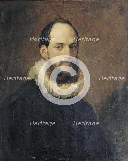 Wilhelm Wartenegg in a costume of the 17th century, 1871. Creator: Hans Canon.