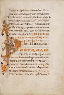 Decorated Initial P; Gospel Lectionary, late 10th century. Creator: Unknown.