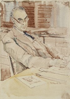 Portrait of Sir Karl Theodore Parker, CBE, 1952. Artist: Hubert Andrew Freeth.