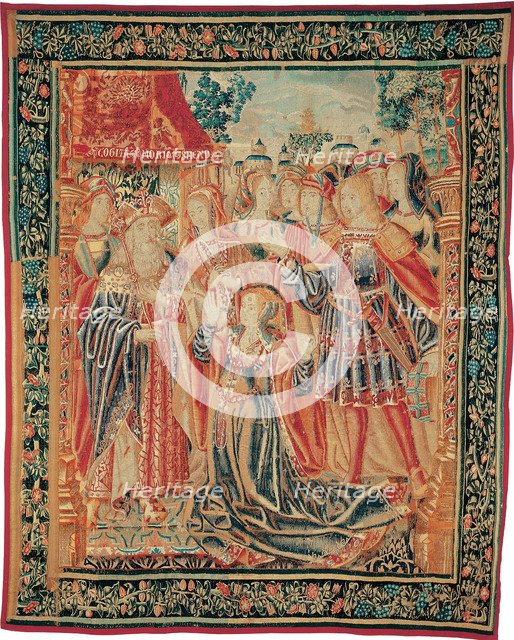 The Story of Troy. Cassandra intercedes before Priam to obtain a Pardon for Paris, c. 1520. Artist: Brussels Manufactory (1515-1525)