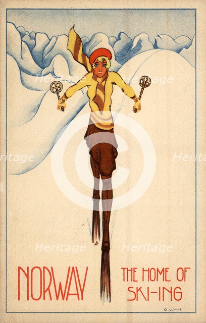 Tourist brochure for the winter season in Norway, 1928.