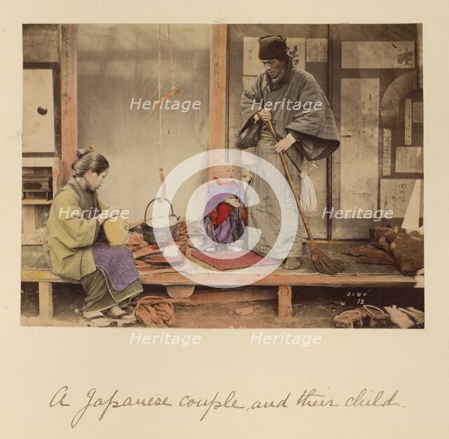 A Japanese Couple and Their Child, about 1873-1883. Creator: Shinichi Suzuki I.