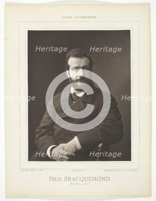 Félix Henri Bracquemond (French painter and printmaker, 1833-1914), 1875/78. Creator: Emile Courtin.