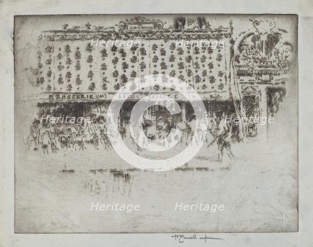 Brasserie, Au Lion Rouge, 1893. Creator: Joseph Pennell.