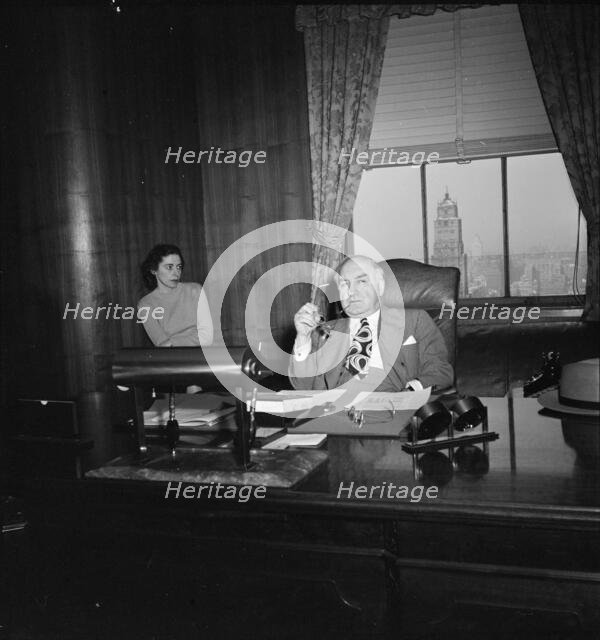 Portrait of James Petrillo in his office, New York, N.Y., ca. Feb. 1947. Creator: William Paul Gottlieb.