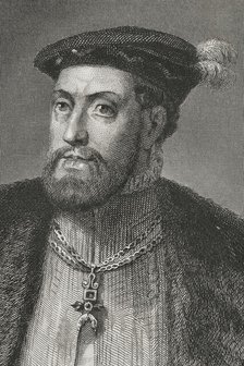 Charles V, (1500-1558), Holy Roman Emperor and Archduke of Austria (1519-1556),...., 185 Creator: Charles Geoffroy.