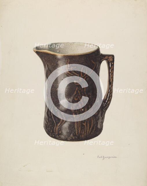 Wide Top Jug or Pitcher, c. 1940. Creator: Carl Buergerniss.
