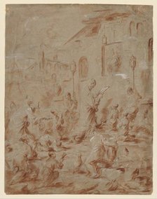Worshippers at a Street Shrine, 1730/40. Creator: Alessandro Magnasco (Italian, 1667-1749).