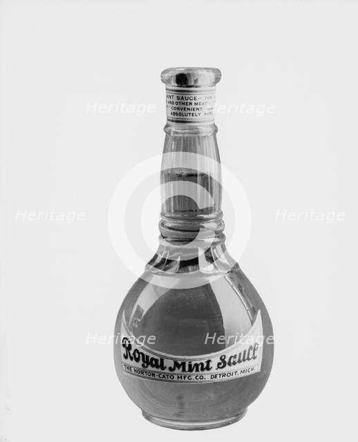 Bottle of Royal Mint Sauce made for Horton-Cato Mfg. Co., between 1900 and 1910. Creator: Unknown.