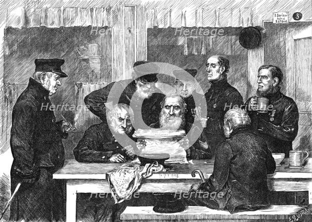 New wars and old warriors: a sketch in Chelsea Hospital, 1871. Creator: Joseph Swain.