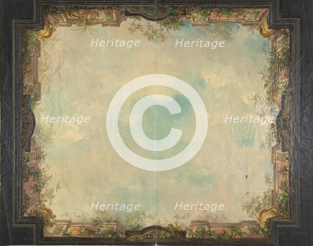 Design for a decorated ceiling in a house on the rue Matignon, second half 19th century. Creators: Jules-Edmond-Charles Lachaise, Eugène-Pierre Gourdet.