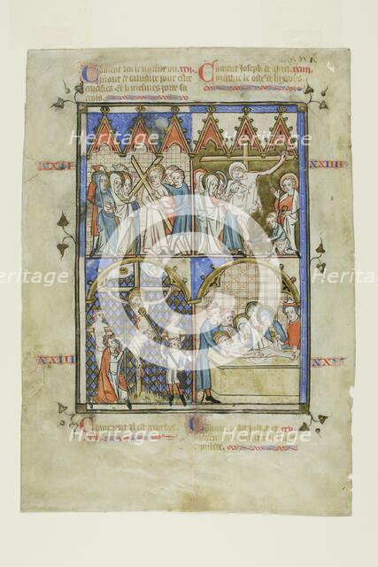 Leaf from a Picture Cycle: Christ Carrying the Cross, The Crucifixion, The Descent from..., 1325/50. Creator: Unknown.