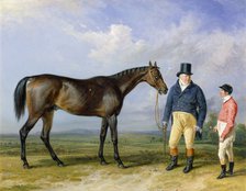 'Rockingham with His Owner, John Theobald, and Jockey, Jem Robinson', 1835. Artist: James Ward.