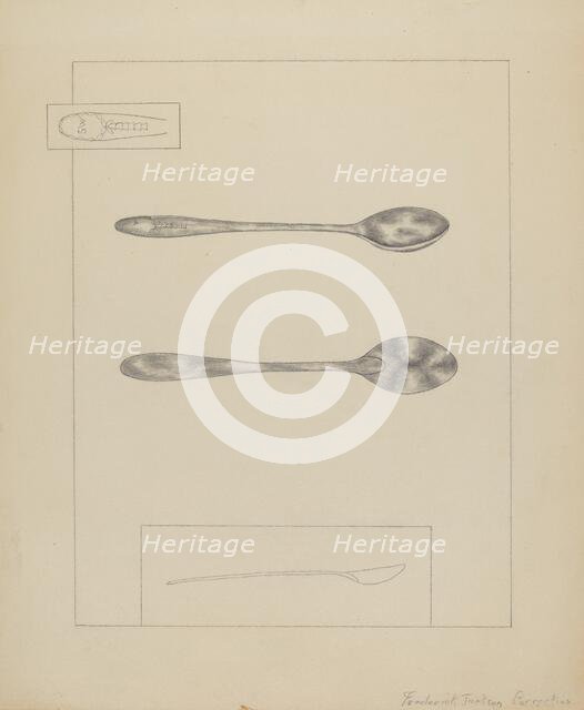 Silver Teaspoon, 1935/1942. Creator: Frederick Jackson.