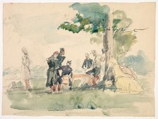 Militaires sous un arbre (Soldiers under a Tree). Creator: Isidore Pils (French, 1813/15-1875).