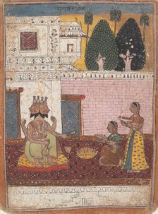 Khambavati Ragini...from a Dispersed Ragamala Series (Garland of Musical Modes), 1700-1725. Creator: Unknown.