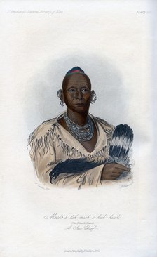 'Muck-a-tah-mish-o-kah-kaik, The Black Hawk, A Sac Chief', 1848.Artist: Harris