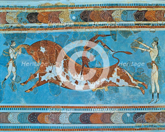  'Bullfighting', fresco in the palace of Knossos.