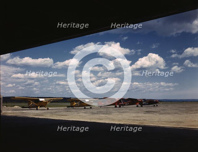 Civil Air Patrol Base, Bar Harbor, Maine, 1943. Creator: John Collier.