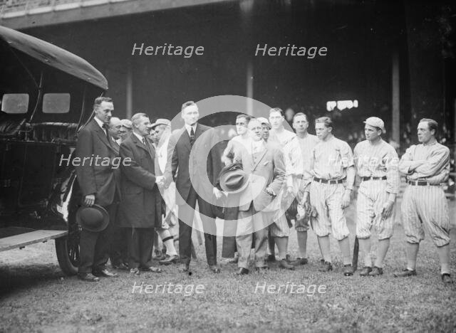 Presenting Auto to Walter Johnson, Washington AL (baseball), 1913. Creator: Bain News Service.