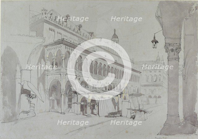 The Palazzo della Ragione and Piazza delle Erbe, Padua, May 1841. Artist: John Ruskin.