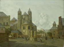 Imaginary Cityscape with Romanesque Church, 1793. Creator: Johannes Huibert Prins.