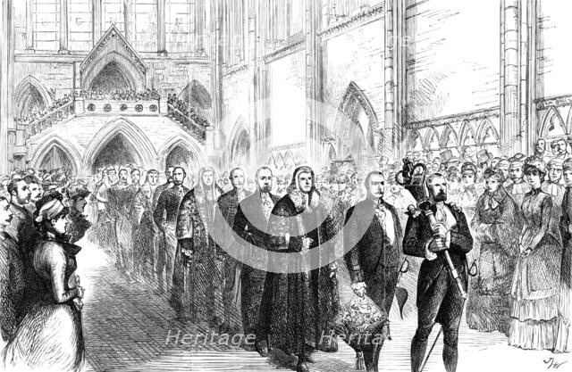 The Commencement of Michaelmas Term at the new Law Courts, 1883. Creator: Unknown.