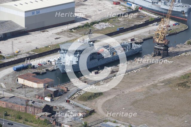 A ship in dock at West Float, Birkenhead, Wirral, 2015. Creator: Historic England.
