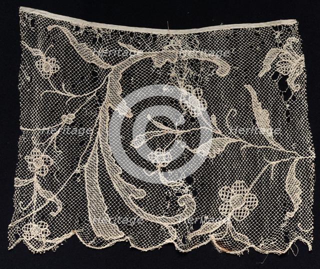 Fragment of a Border with Floral Motif, 18th century. Creator: Unknown.