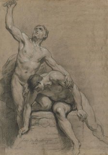 Two Male Nudes, 1710. Creator: Louis de Boullogne (French, 1654-1733).