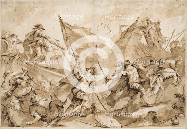 Jacopo Marcello Directing the Assault of Gallipoli, 1750-1760. Creator: Antonio Guardi (Italian, 1699-1760).