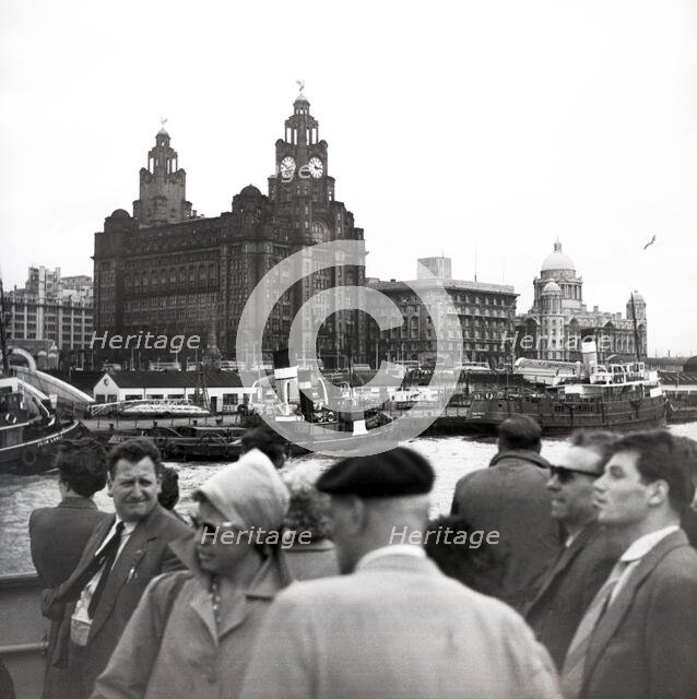 Liver Building and Port of Liverpool Building, Liverpool, c1955. Creator: Arthur Charles Kirby Ware.