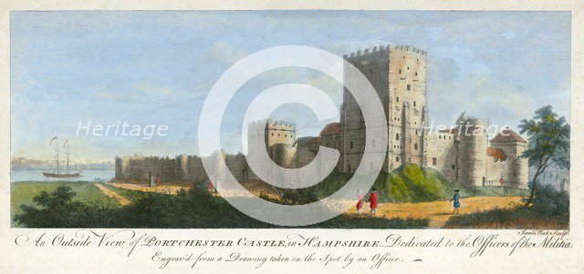 Portchester Castle, Hampshire, 1720. Artist: James Peake.