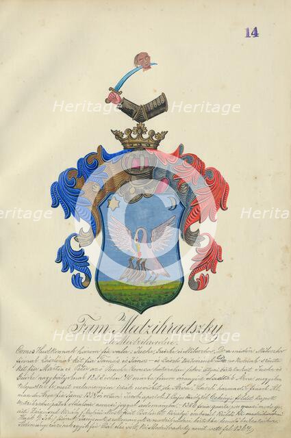 Coat of arms of the Medzihradska family, 1904. Creator: Adolf Medzihradsky.