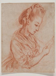 Woman Reading a Letter, between 1775 and 1780. Creator: Unknown.