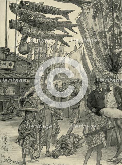 Street scene, Yokohama, Japan, 1898.  Creator: Christian Wilhelm Allers.